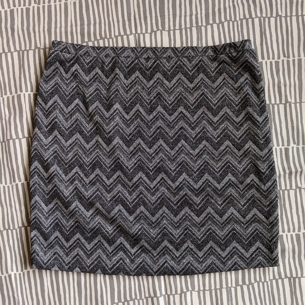 Silver Glitter Mini Skirt